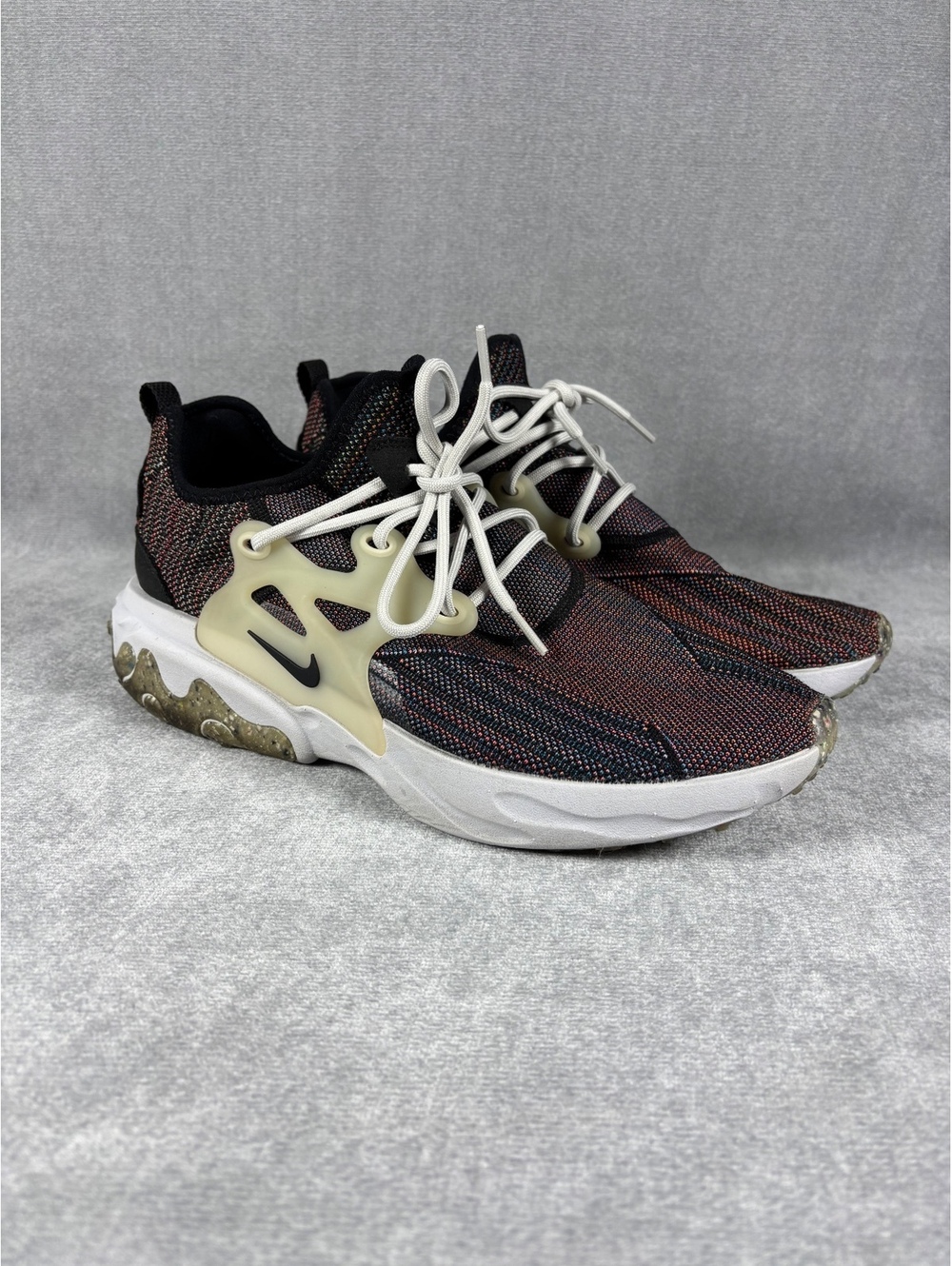 Nike React Presto FlyKnit Multi 12 Black Lace Up Low Top Sneakers CN1709-001